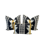 Coussin Lombaire Double Face tissu motif et tissu uni (56x37 cm)