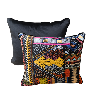 Coussin décoratif Carré Double Face Tissu 'Madurel BERBERIAN COL BLACK' (47*47cm)