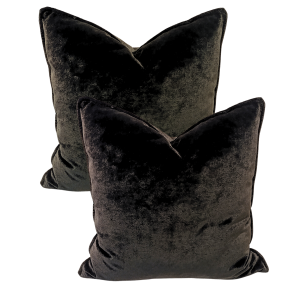 Coussin Carré Luxe en Velours Noir Profond (50x50 cm)