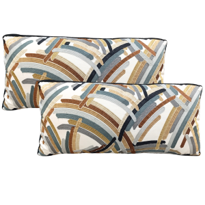 coussin décoratif rectangulaire au design brodé multicolore 56CM x27CM