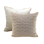 Coussin carrée en Jute & Coton, Motif Géométrique Texturé (50x50 cm)