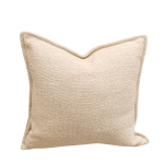 Coussin Carré Cosy en Tissu Bouclette Beige Clair (50x45 cm)