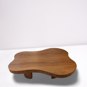 Table Basse Organique en Bois Massif – Design Biomorphique